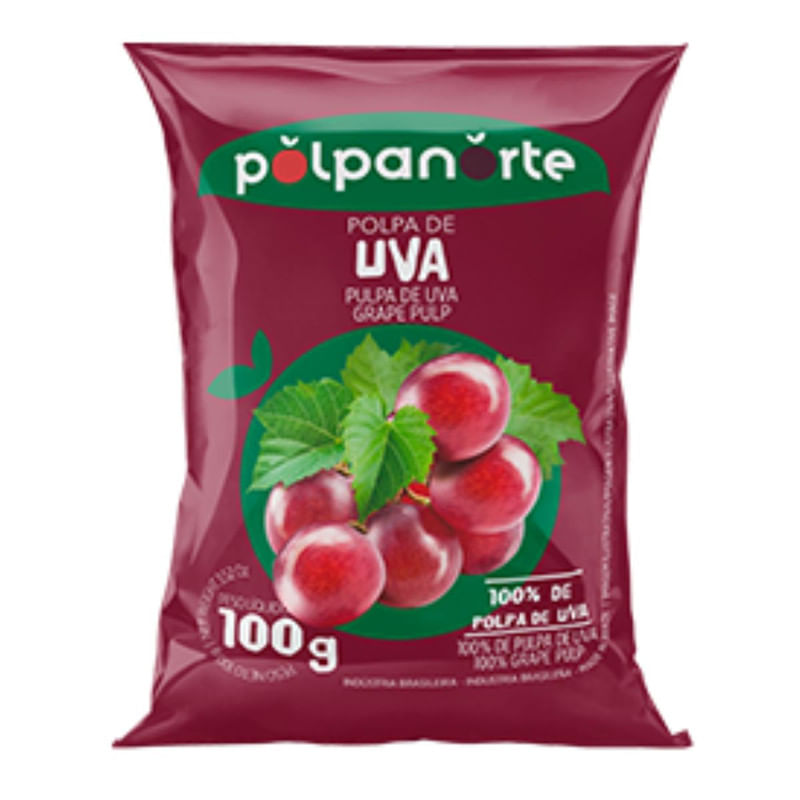 Polpa de Uva Polpanorte Pacote 100g