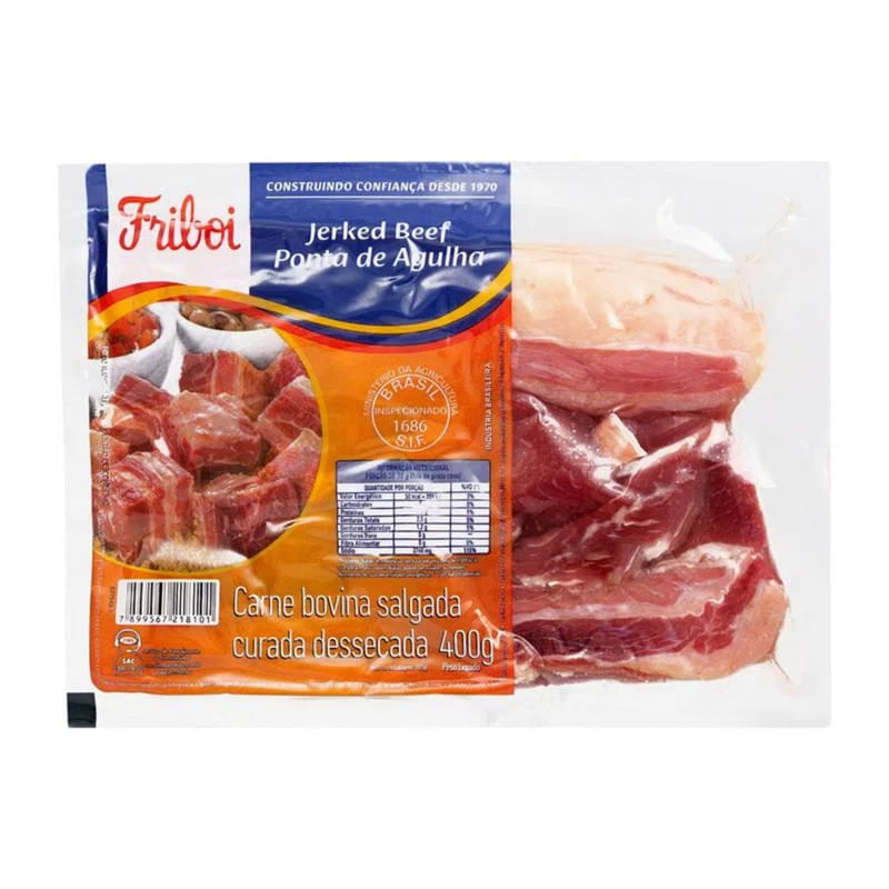 Ponta de Agulha Dessecada e Salgada Jerked Beef (Charque) Friboi com 400 g