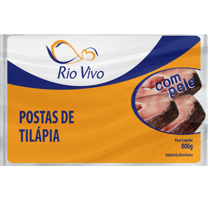 Posta de Tilápia com Pele Rio Vivo Pacote 800g