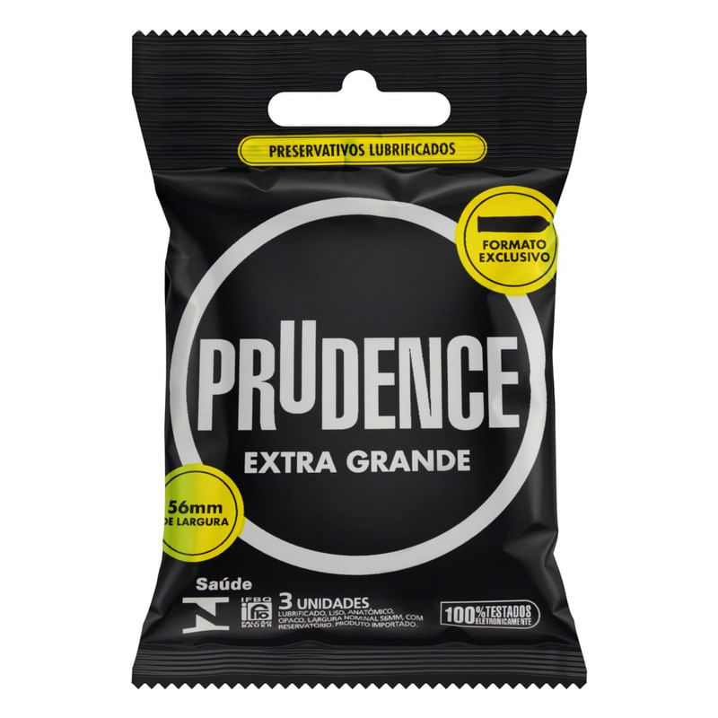 Preservativo Lubrificados Extra grande Prudence 3 Unidades