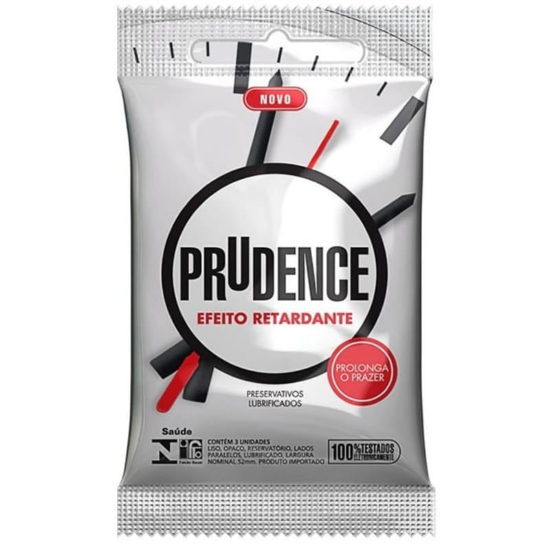 Preservativo Lubrificados Prudence Efeito Retardante 3 Unidades