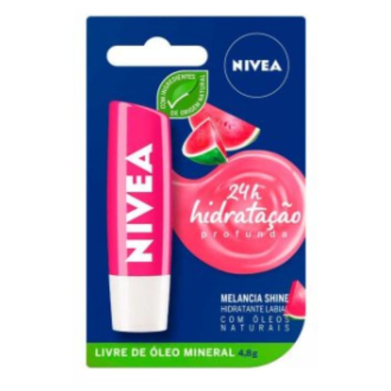 Protetor Labial Nivea Melância Shine com 4,8 g