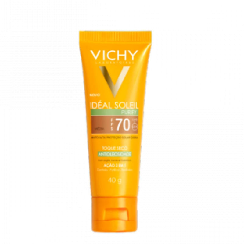 Protetor Solar Idéal Soleil Purify Cor Média FPS70 Vichy Com 40g