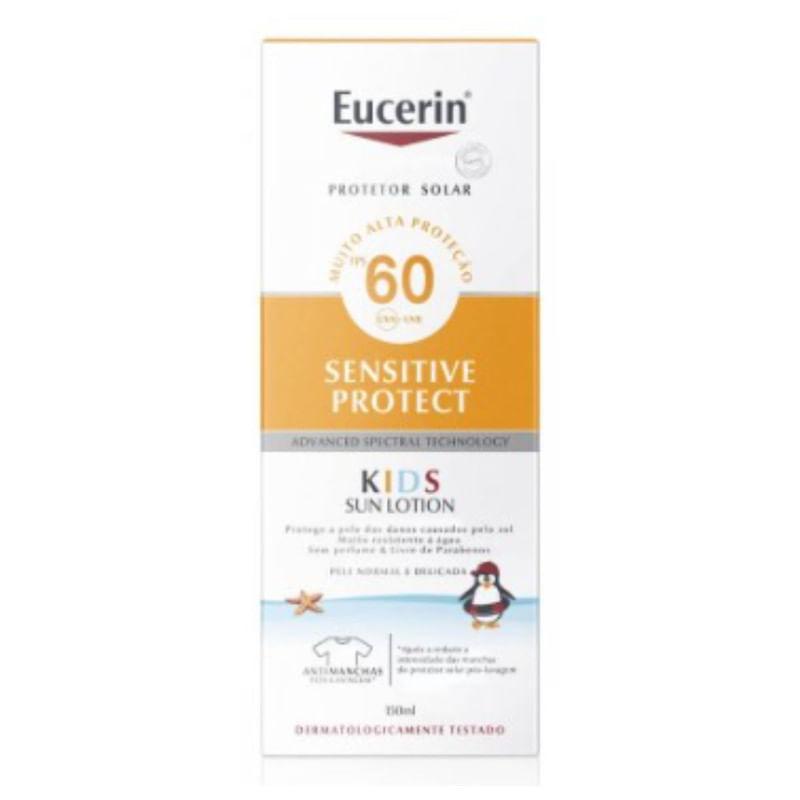 Protetor Solar Infantil Eucerin Sensitive Protect Kids Sun Lotion FPS 60 com 150 ml