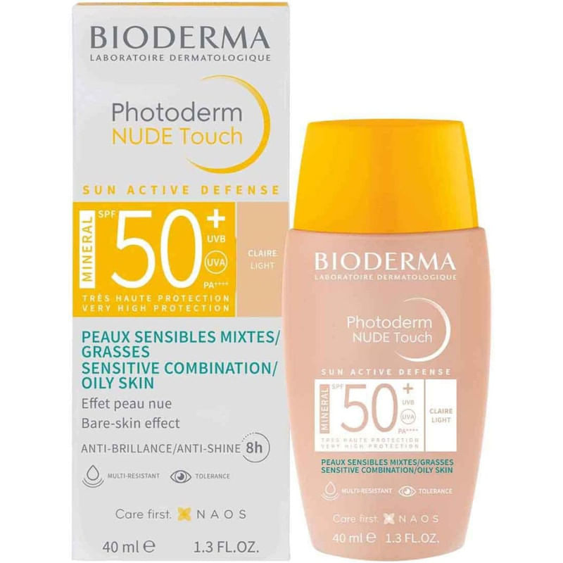 Protetor Solar Photoderm Nude Touch Claro Bioderma FPS50 Com 40ml