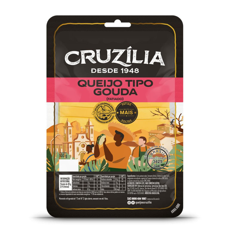 Queijo Cruzília Gouda Fatiado com 100 g