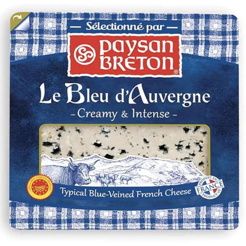 Queijo Le Blue d&apos;Auvergne Paysan Breton Creamy &amp; Intense Bandeja 125g