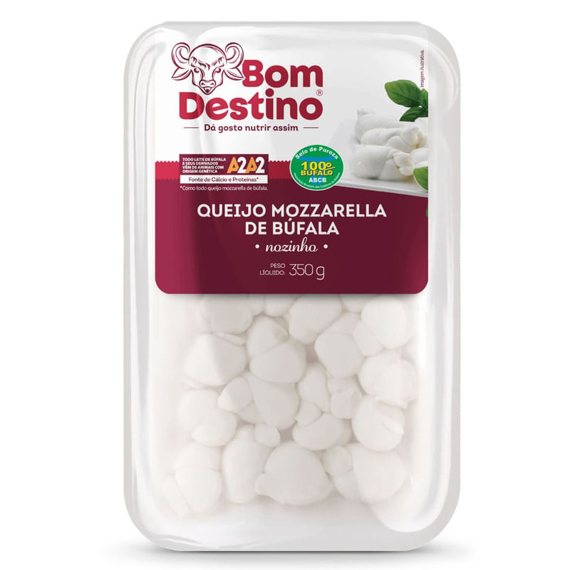 Queijo Mozzarella de Búfala Nozinho Bom Destino Pacote 350g