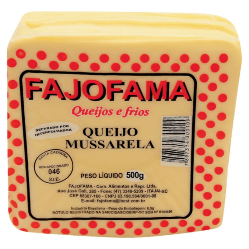 Queijo Mussarela Fatiado Fajofama com 500 g