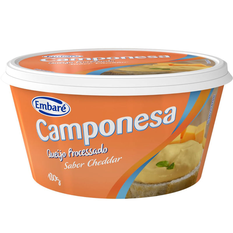 Queijo Processado Sabor Cheddar Embaré Camponesa Pote 180g