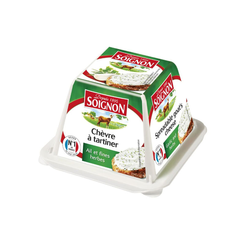 Queijo de Cabra Cremoso Soignon Alho e Ervas 140g