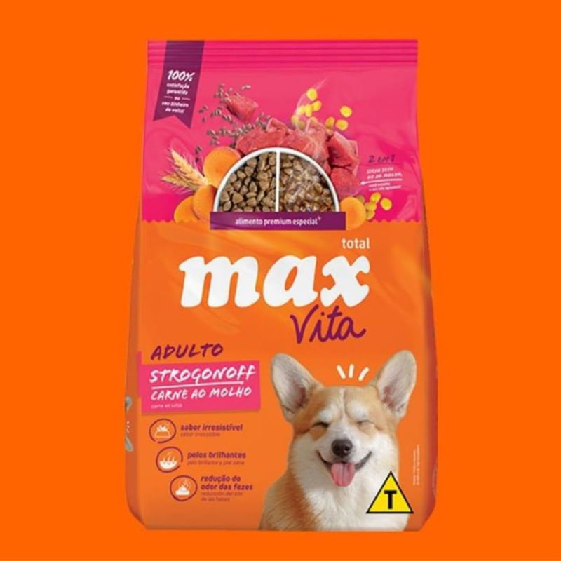 Ração para Cão Adulto Strogonof de Carne ao Molho Max Vita 3Kg