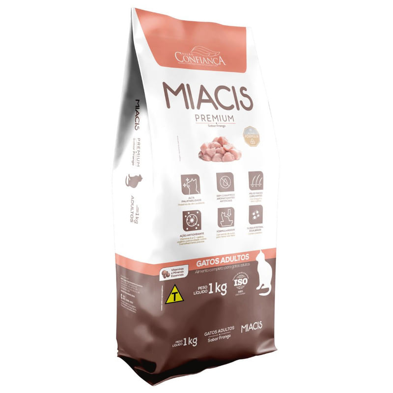 Ração para Gatos Adulto Confiança Miacis 1Kg