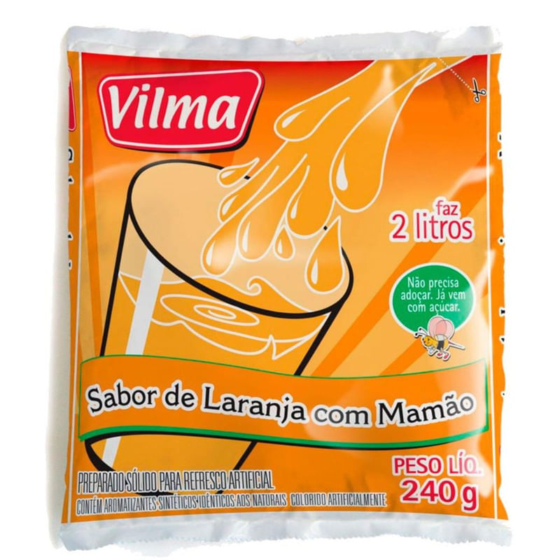 Refresco em Pó Vilma Laranja com 240 g