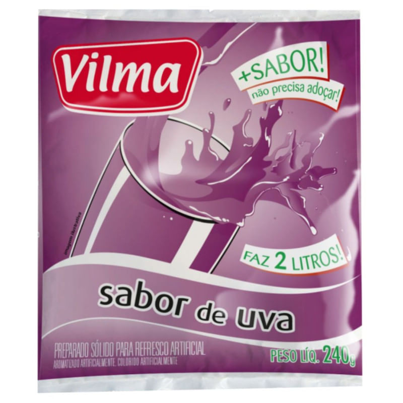 Refresco em Pó Vilma Uva com 240 g