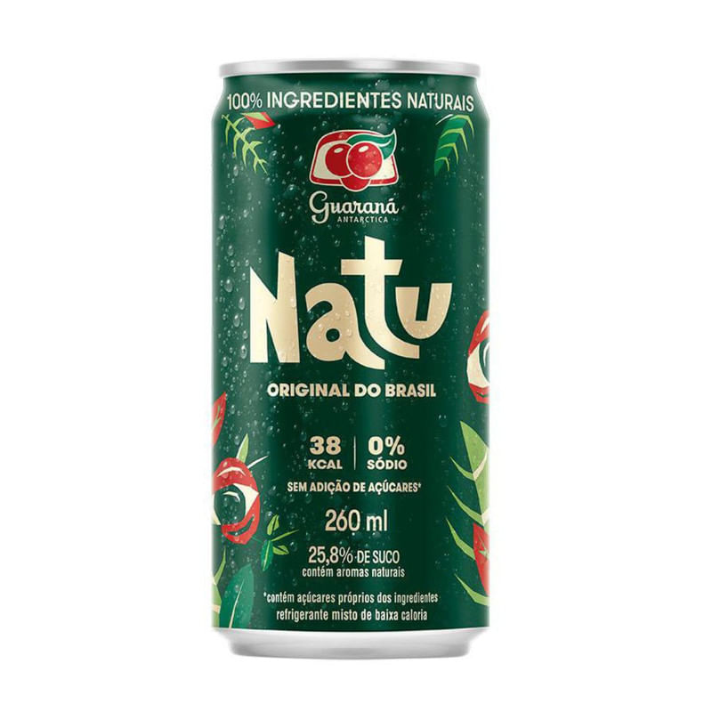 Refrigerante Guaraná Antarctica Natu Sem Açúcar Lata Com 260ml