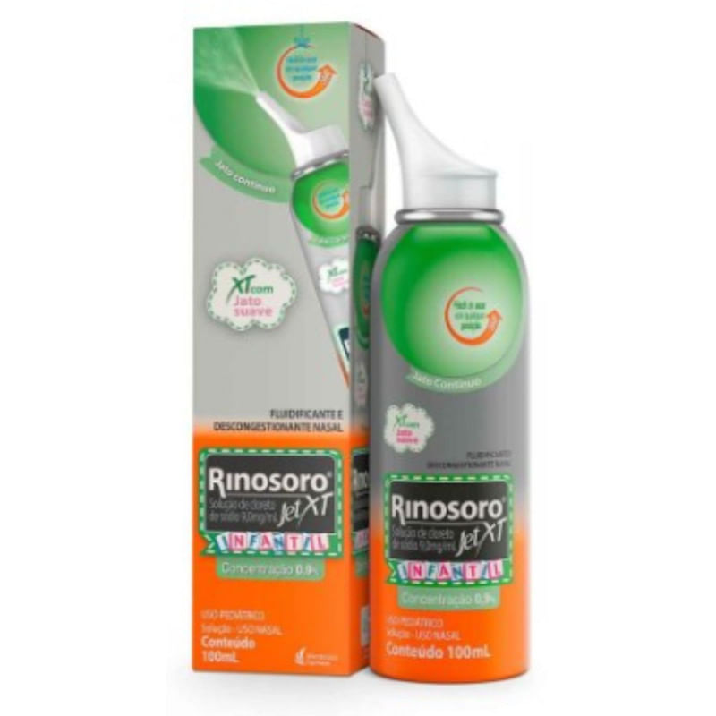 Rinosoro Jet XT Infantil 0,9 % Descongestionante Spray com 100 ml