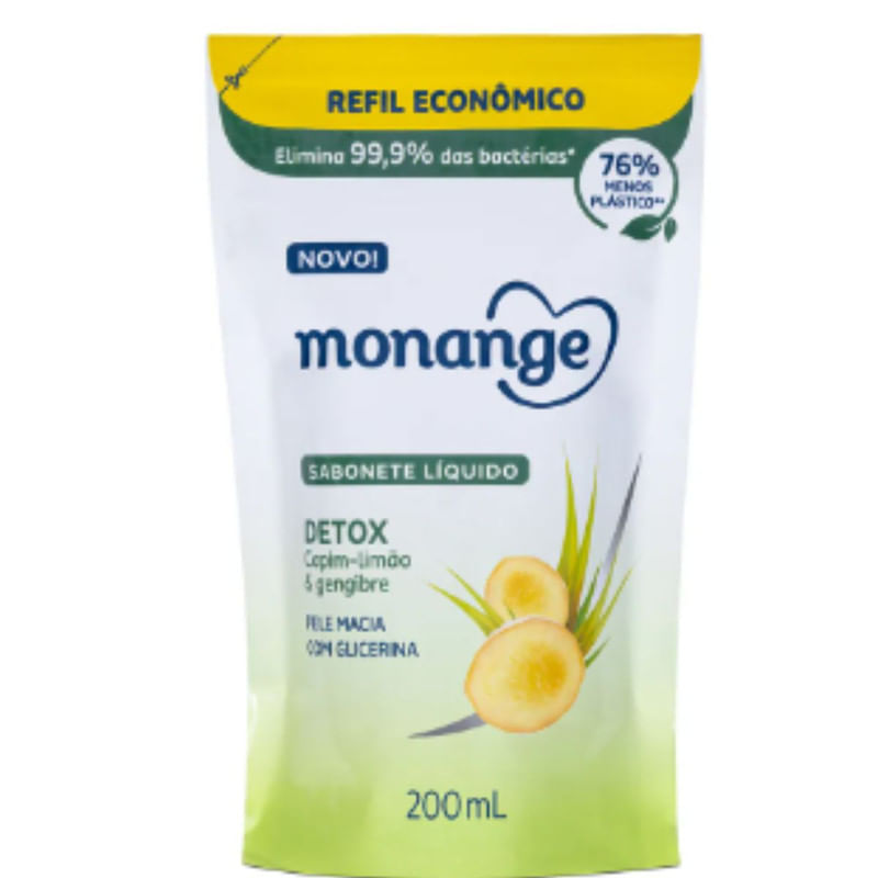 Sabonete Liquido Detox Refil Monange 200ml