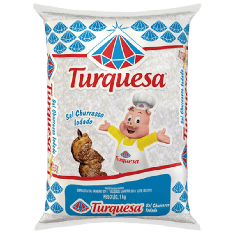 Sal Grosso de Churrasco Turquesa com 1 kg