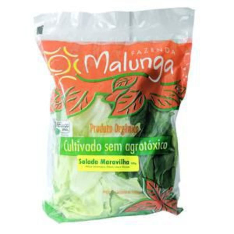 Salada Maravilha Higienizada Orgânica Malunga Pacote 180g