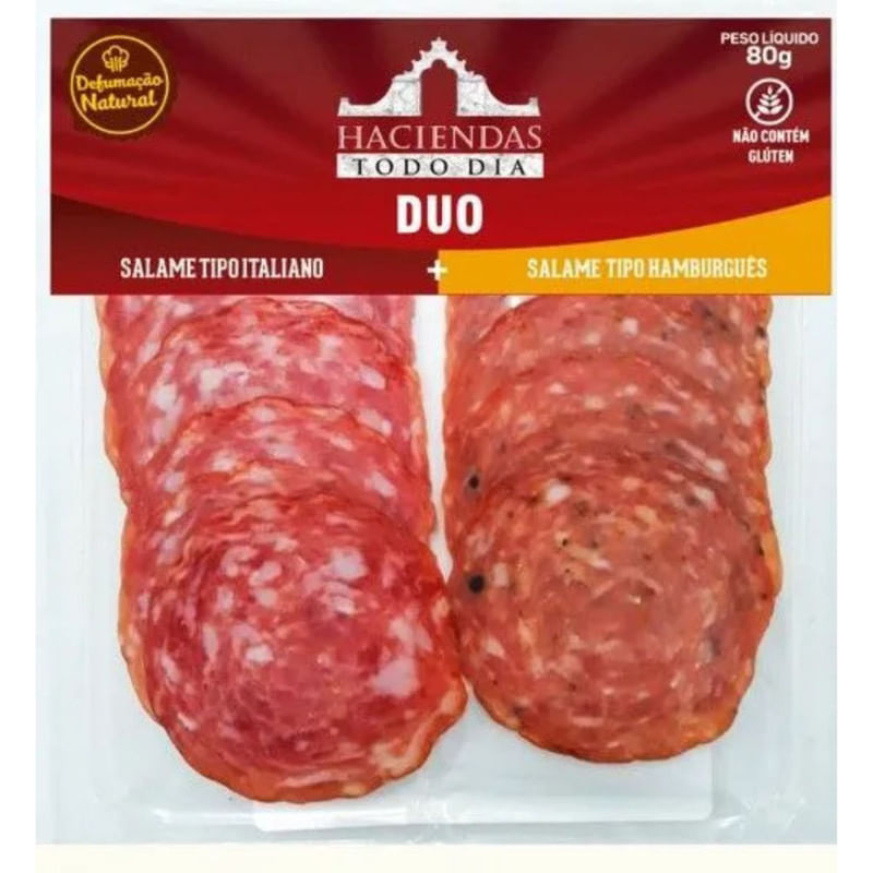 Salame Duo  Italiano Haciendas Todo dia 80g