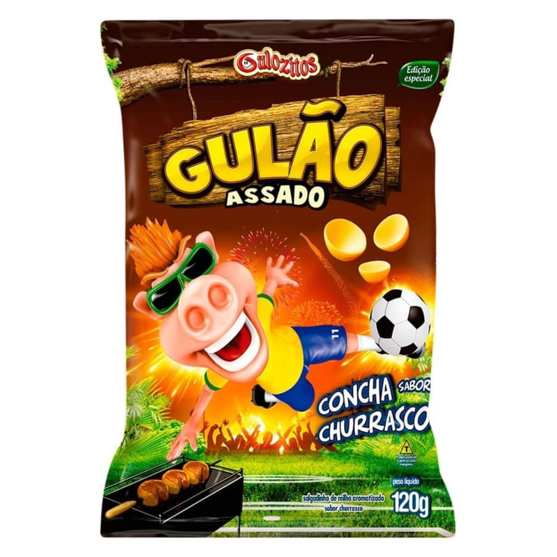 Salgadinho Concha Sabor Churrasco Gulão Assado Pacote 120g