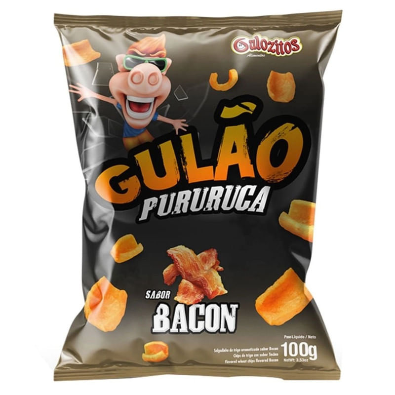 Salgadinho Pururuca Sabor Bacon Gulão Pacote 100g