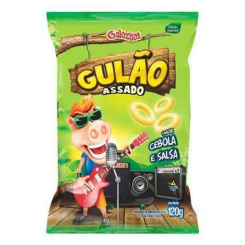 Salgadinho Sabor Cebola e Salsa Gulão Assado Pacote 120g