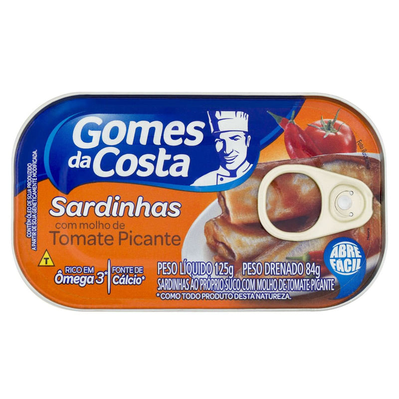 Sardinha com Molho de Tomate Picante Gomes da Costa Lata 125g