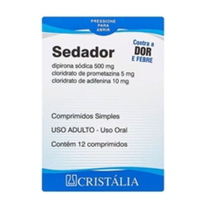 Sedador 500 mg + 5 mg + 10 mg com 12 Comprimidos