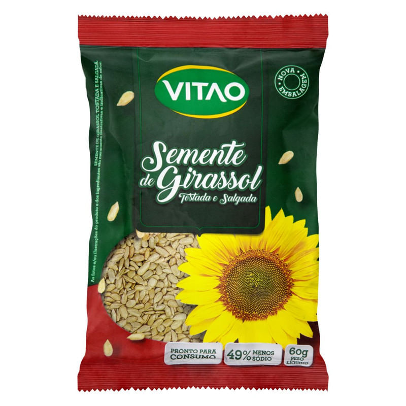 Semente de Girassol Tostada e Salgada Vitao 60g