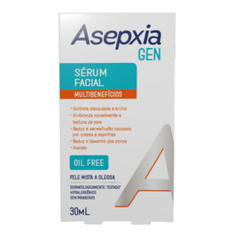 Sérum Corretor Facial Asepxia Gen para Pele Oleosa com 30 ml