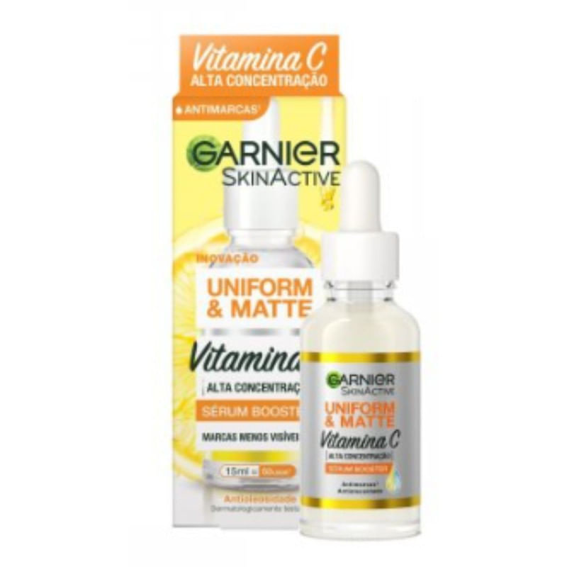 Sérum Facial Antimarcas Garnier Uniform&amp;Matte Vitamina C com 15 ml