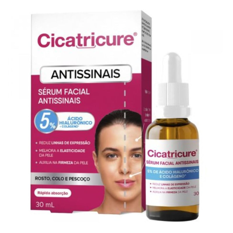 Sérum Facial Antissinais Com Colágeno e Ácido Hialurônico Cicatricure 30ml