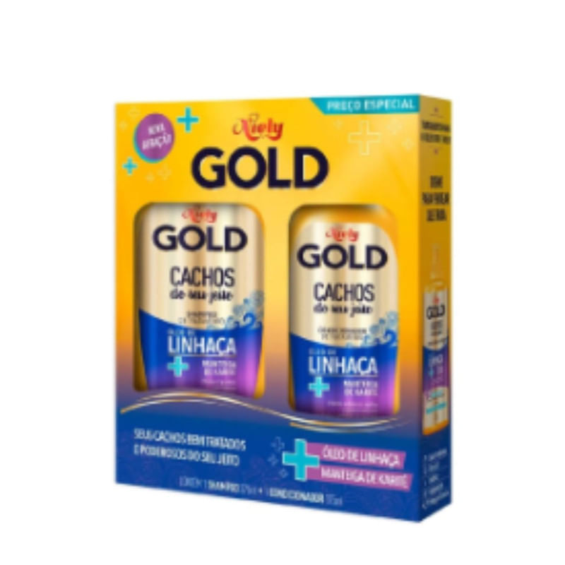 Shampoo 275ml e Condionador 175ml Linhaça Niely Gold