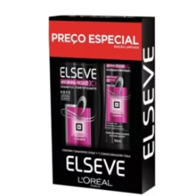 Shampoo 375ml e Condicionador 170ml Arginina Resist Elseve