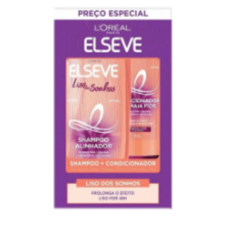 Shampoo 375ml e Condicionador 170ml Liso Dos Sonhos Elseve