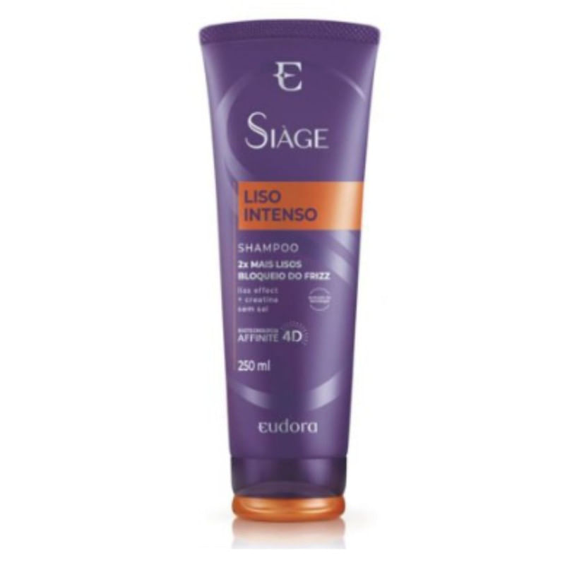 Shampoo Eudora Siàge Liso Intenso com 250 ml