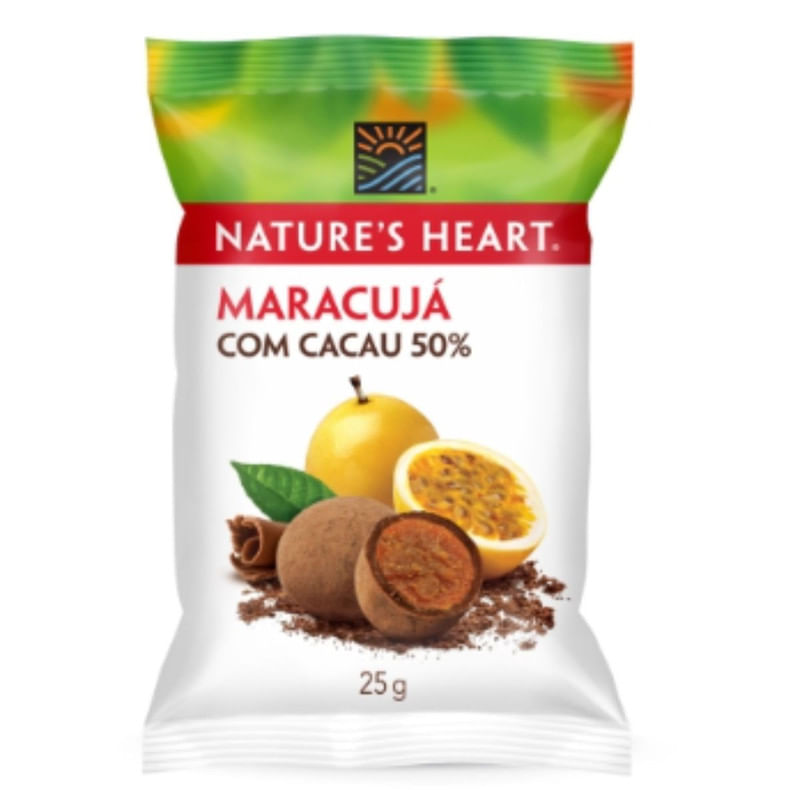 Snack De Maracujá Com Cacau Natures Heart 25g