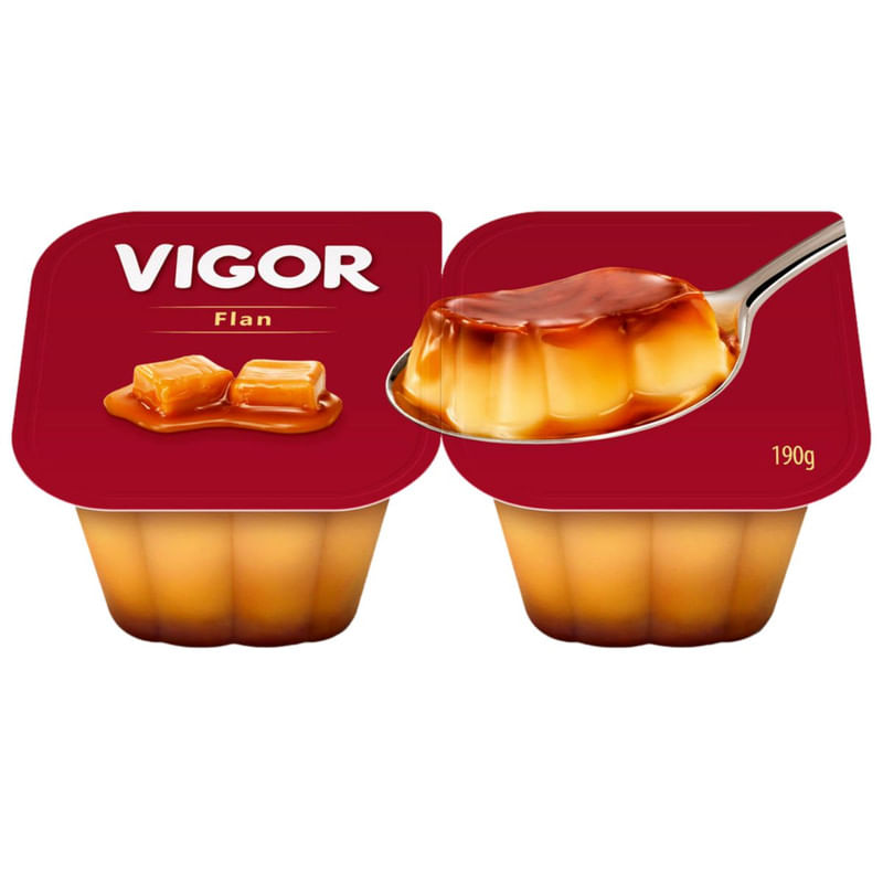 Sobremesa Baunilha com Caramelo Flan Vigor 2 Unidade 95g