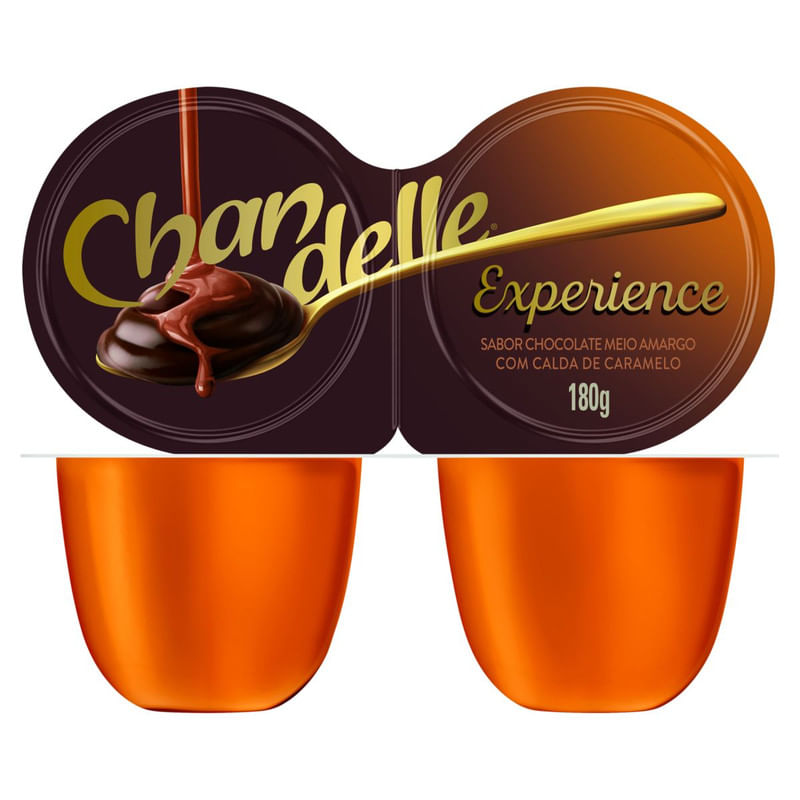 Sobremesa de Chocolate meio Amargo e Calda de Caramelo Chandelle 180g