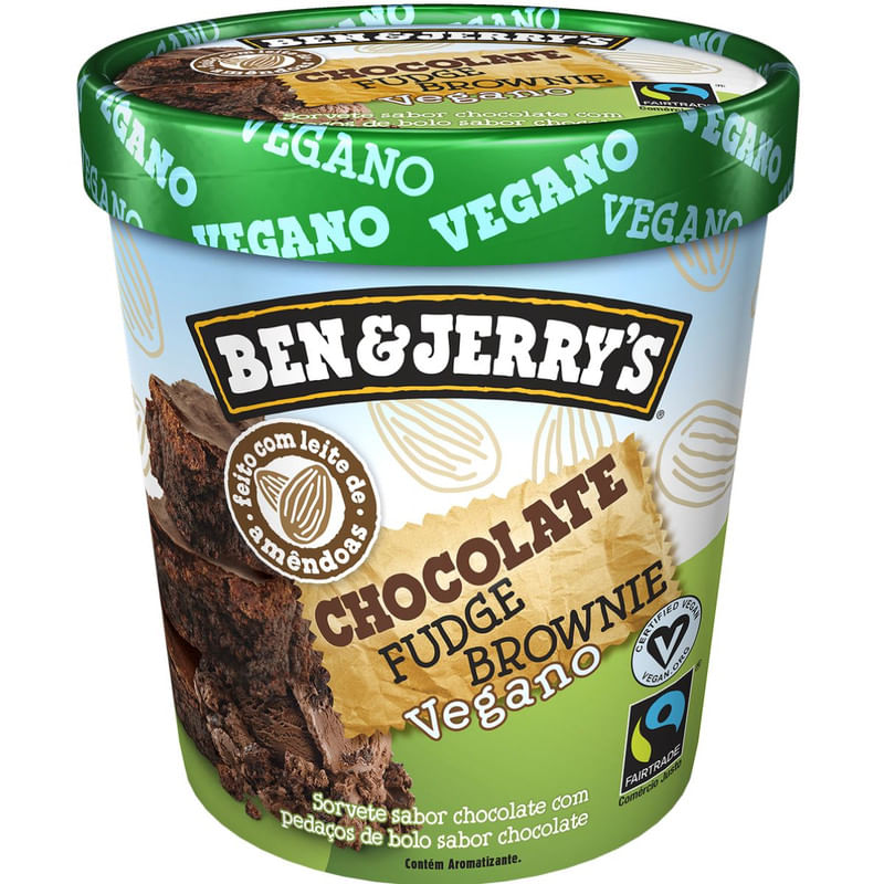 Sorvete Ben Jerrys Chocolate Fudge Brownie Vegano 458ml