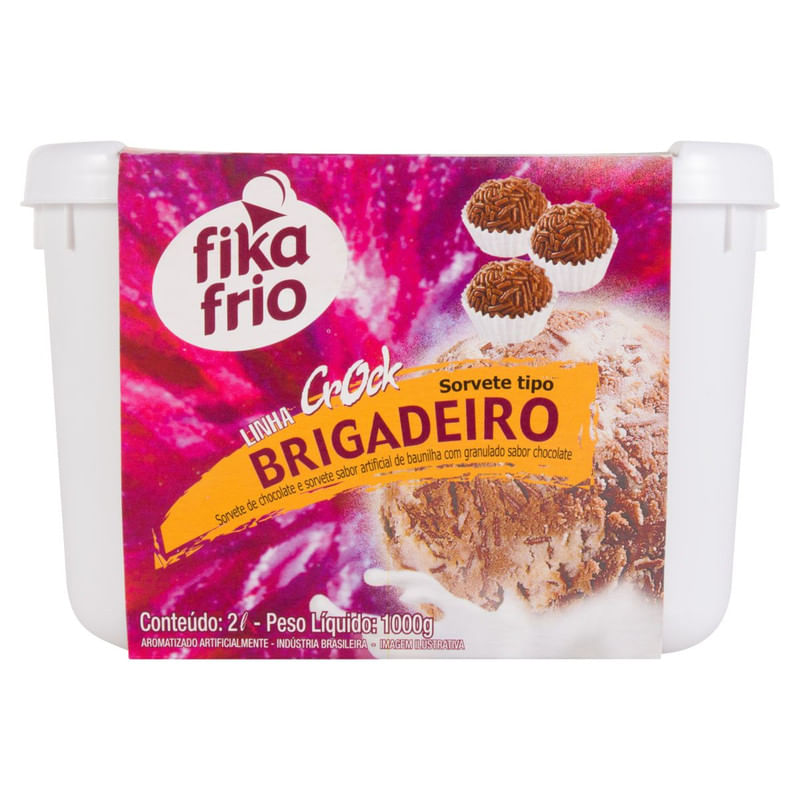 Sorvete Brigadeiro Fika Frio Pote 2 Litros