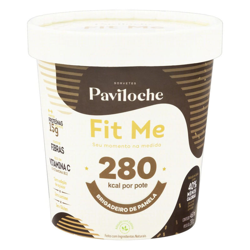 Sorvete Brigadeiro Fit Me Paviloche 460ml