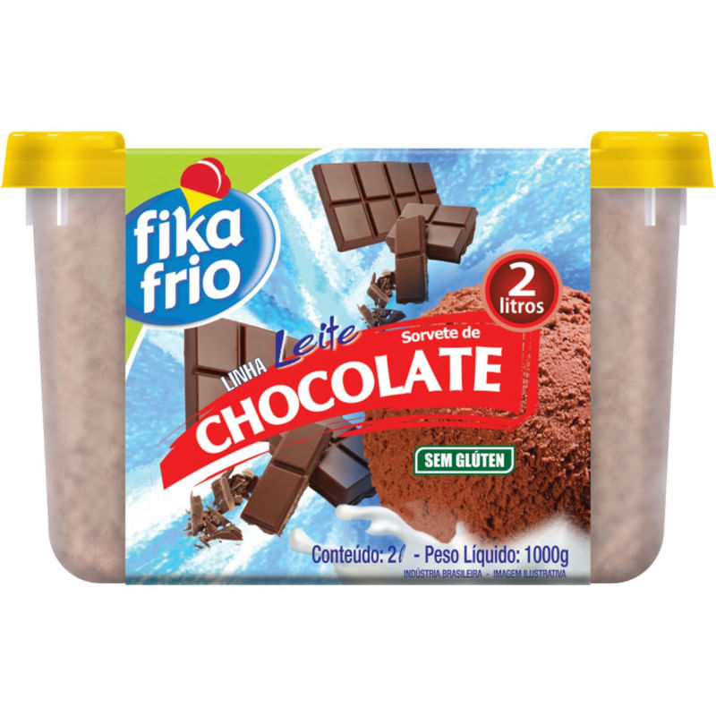 Sorvete Chocolate Fika Frio Pote 2 Litros