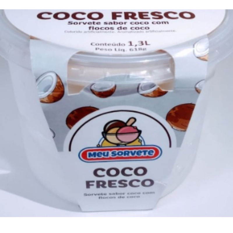 Sorvete De Coco Fresco Dale 1,3l