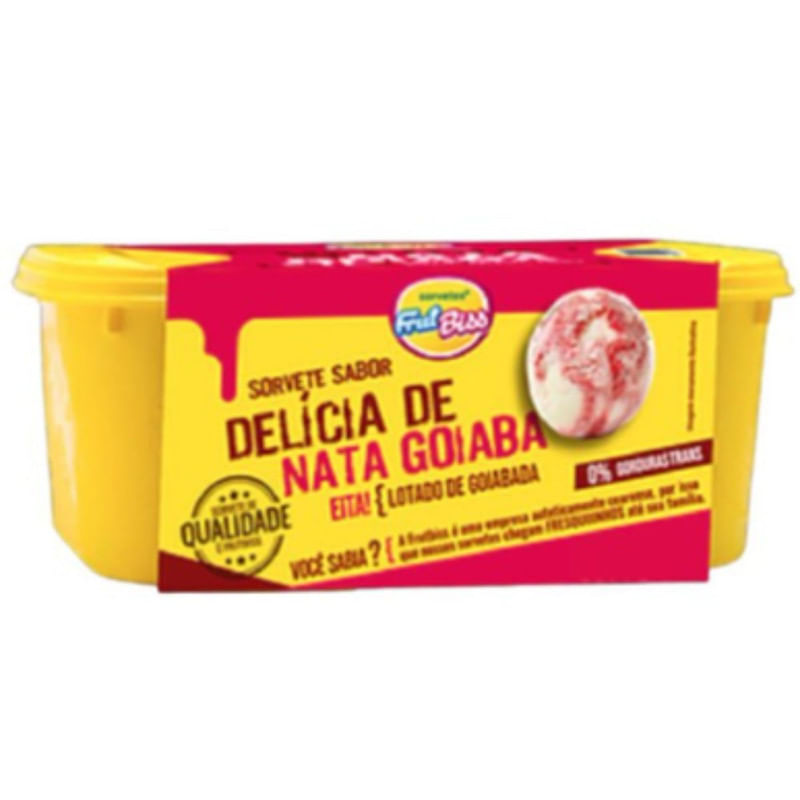 Sorvete De Nata e Goiaba  Frutbiss 1,5l