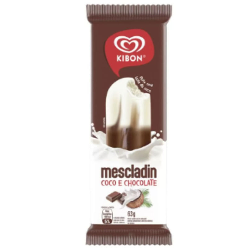 Sorvete De Palito Mescladinho Coco e Chocolate Kibon 63g