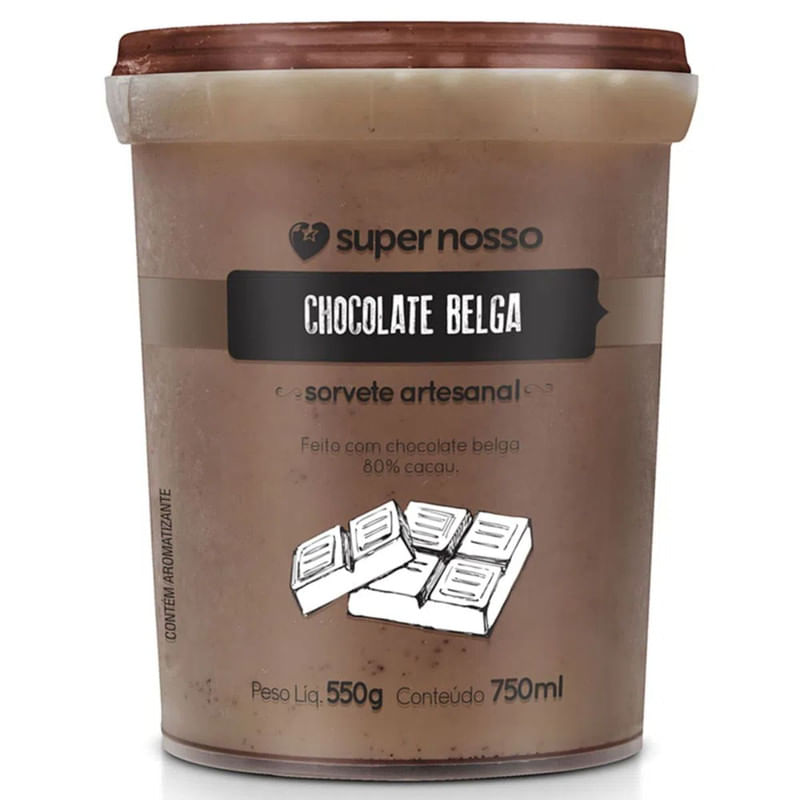 Sorvete Gourmet Sabor Chocolate Belga 80% Cacau Carrefour 750ml