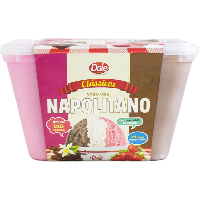 Sorvete Napolitano Dale Pote 1,5L